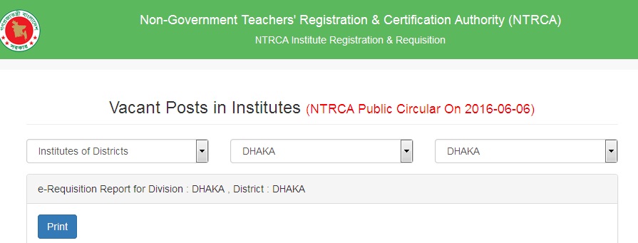 NTRCA Vacant Posts 2016