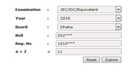 JSC Result 2016